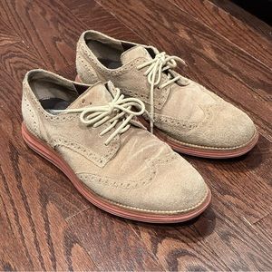Cole Haan LunarGrand Oxford Shoes, beige w/ red sole, Men’s 8 Women’s 9.5 - 10.5